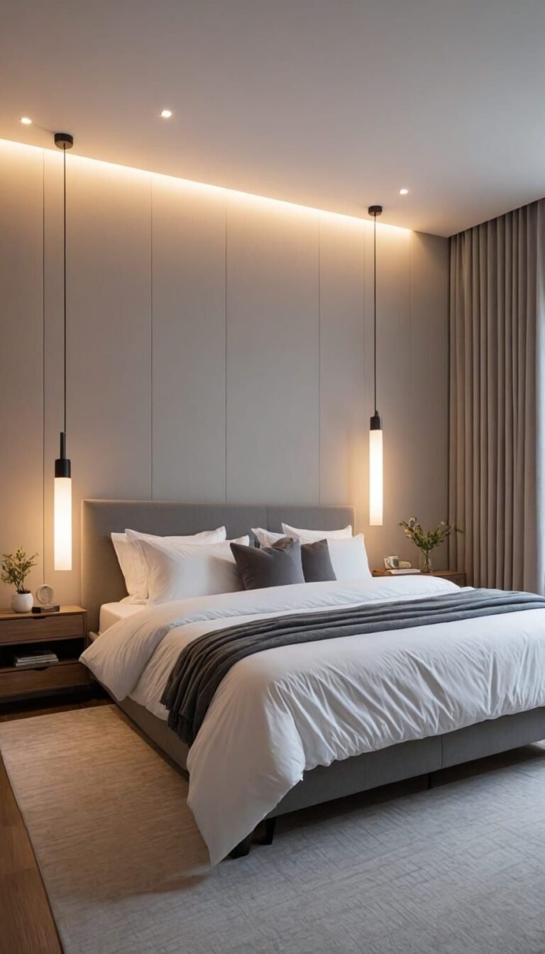 cozy lighting in the bedroom: